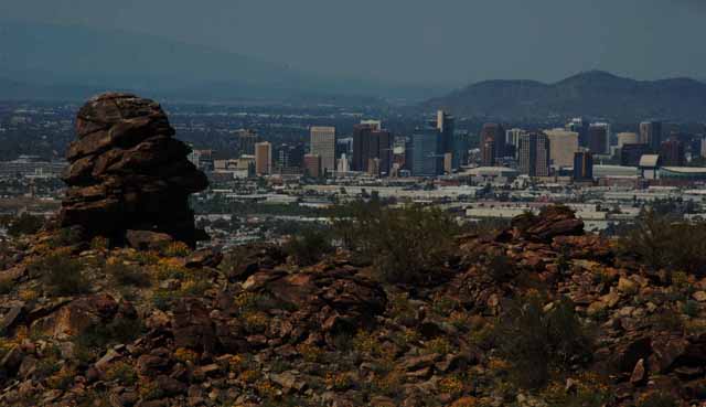 the Phoenix skyline from the Holbert Trail, South Mountain Park